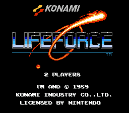 Life Force - Salamander (Europe)的开始屏幕